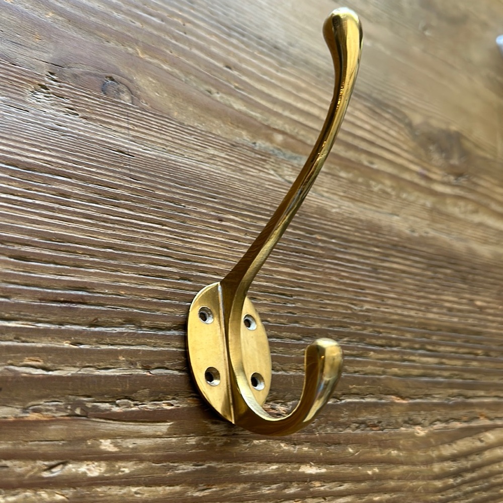 Brass Coat and Hat Brass Hook 5" long new